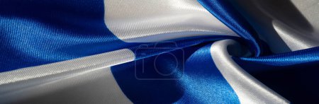 Foto de Tela de seda, óvalos azules y blancos, fondo de textura, patrón, postal, - Imagen libre de derechos