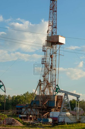 Photo for Oil drilling rigs, drilling, piercing, petroleum, petrol, naphtha, mineral oil, rock-oil - Royalty Free Image