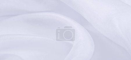 Photo for Blurred white silk fabric. Light and elegant organza with a satin finish is perfect for bulky and structured projects. - Royalty Free Image