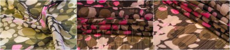 Téléchargez les photos : Foulard en soie pour femme avec des cercles abstraits en blanc, rose, rouge et brun. Accessoire élégant et polyvalent pour toute tenue. Ajoute des couleurs et des motifs vibrants à votre look. - en image libre de droit