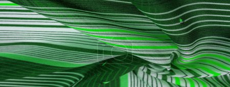 tela de seda, fondo verde, con patrón de rayas de líneas blancas y verdes, tema español, textura, patrón, colección