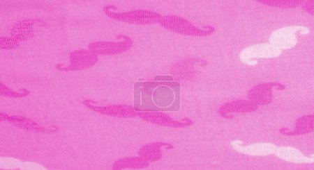 Téléchargez les photos : Tissu de soie rose avec moustache de dessin animé peint, texture, fond, motif - en image libre de droit