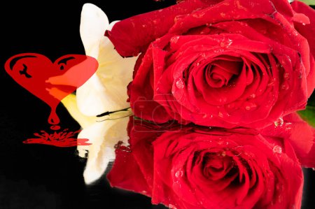 Foto de Beautiful bouquet with roses, close up - Imagen libre de derechos