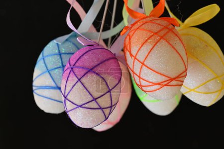 Foto de Holiday, easter eggs decoration, close up - Imagen libre de derechos