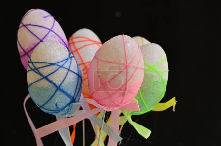 Foto de Holiday, easter eggs decoration, close up - Imagen libre de derechos