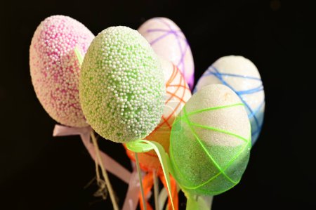 Photo for Holiday, easter eggs decoration, close up - Royalty Free Image