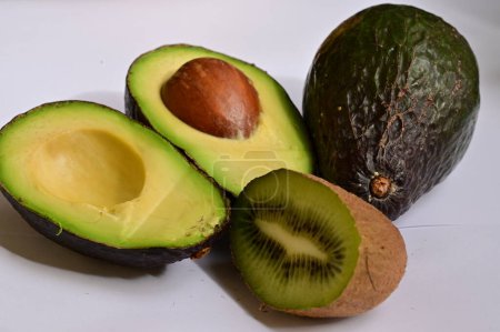 Photo for Kiwi and avocados on a white background - Royalty Free Image