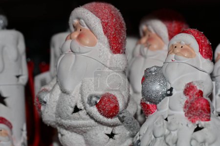 christmas decor,  toys, santa clauses 