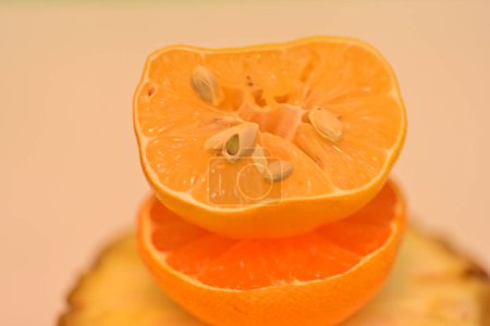 Photo for Pineapple, oranges, fresh fruits, studio shot - Royalty Free Image