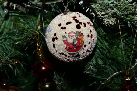 Photo for Christmas decorations on a christmas tree, festive background - Royalty Free Image