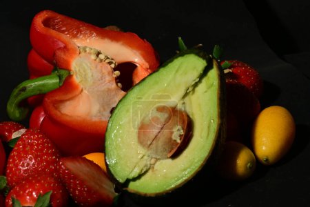 Foto de Frutas y hortalizas, surtido de alimentos, vista de cerca - Imagen libre de derechos