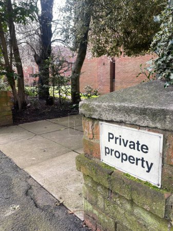 Photo for Provate property sign near residential area entrance - Royalty Free Image