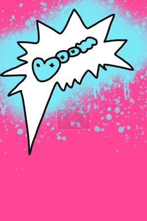 Photo for Boom pop art graffiti poster on pink background - Royalty Free Image