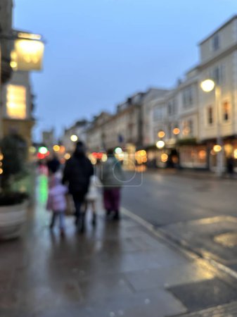 Photo for Blurred shot of a city street in the evening on a rainy day - Royalty Free Image