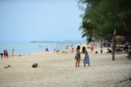 Photo for View of the beach and tourists - Royalty Free Image