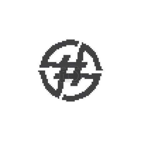 Ilustración de Hashtag círculo. Pixel arte 8 bit vector icono ilustración - Imagen libre de derechos