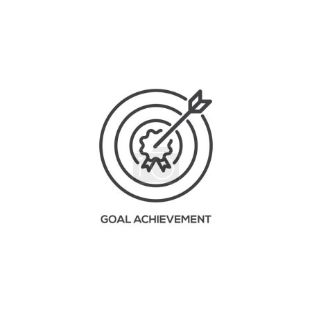 Illustration for Goal Achievement icon, business concept. Modern sign, linear pictogram, outline symbol, simple thin line vector design element template - Royalty Free Image