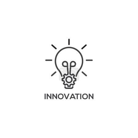 Illustration for Innovation icon, light bulb and cog inside, business concept. Modern sign, linear pictogram, outline symbol, simple thin line vector design element template - Royalty Free Image