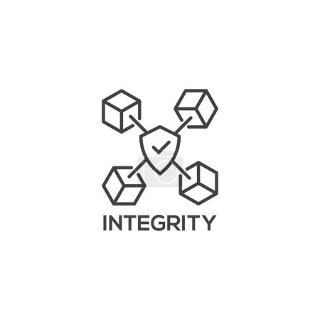 Illustration for Integrity icon, business concept. Modern sign, linear pictogram, outline symbol, simple thin line vector design element template - Royalty Free Image