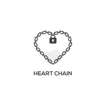Love heart chain icon. Modern sign, linear pictogram, outline symbol, simple thin line vector design element template