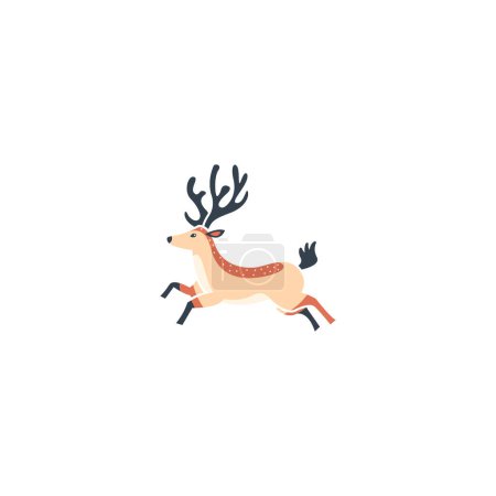 Illustration for Reindeer . Perfect for adding a touch of Christmas spirit to graphics, cards, websites, and apps. Vector icon illustration template - Royalty Free Image
