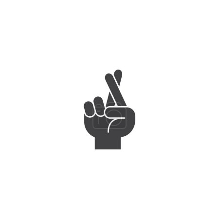 Illustration for Crossed fingers, Wish for luck hand gesture. Vector outline icon illustration - Royalty Free Image