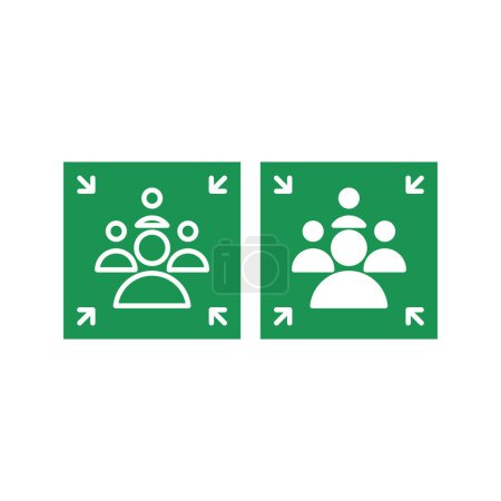 Illustration for Assembly area, gathering point. Vector icon template illustration - Royalty Free Image