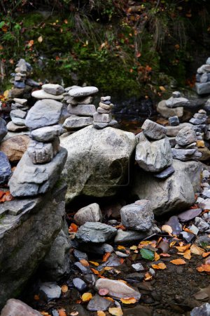 Photo for Rock balancing. Balanced placement of stones. the art of balance - Royalty Free Image