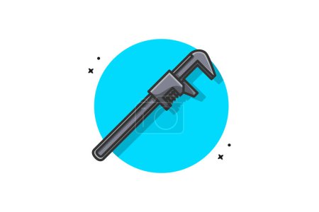 Illustration for Pipe Wrench tool vector illustration. Mechanic and Plumber working tool equipment icon concept. Pipe Wrench vector design with shadow on white background. - Royalty Free Image
