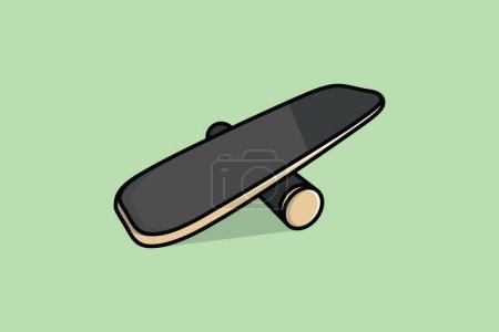 Illustration for Wooden Balance Board vector illustration. Sport object icon concept. Lifestyle objects, Exercise board, Fitness activity. Balanced and unbalanced, equal and unequal weightiness board vector design. - Royalty Free Image