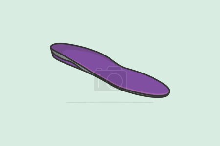 Comfortable Orthotics Single Shoe Insole in Cross Sign vector illustration. Fashion object icon concept. Insoles for a comfortable and healthy walk vector design with shadow on yellow background.