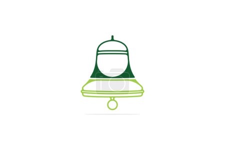 Illustration for School Bell logo design vector illustration. Alert and alarm objects icon design concept. Bell Icon in trendy flat style logo. - Royalty Free Image