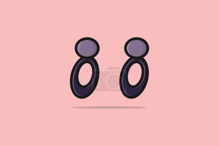 Illustration for Round shape earrings jewelry vector illustration. Beauty fashion objects icon concept. New arrival women jewelry earrings with gemstone vector design. - Royalty Free Image