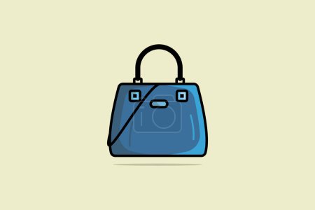 Illustration for Stylish Ladies Handbag for Fashion vector illustration. Beauty fashion objects icon concept. Elegant ladies bright leather bag, female fashion accessories vector design. - Royalty Free Image