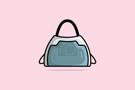 Illustration for Stylish Leather Bags, Trendy Casual Style Handbags vector illustration. Beauty fashion objects icon concept. Female colorful unique purse vector design. - Royalty Free Image