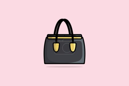 Illustration for Luxury Women Handbag or Purse vector illustration. Beauty fashion objects icon concept. Ladies bright leather bag, female fashion accessories vector design. - Royalty Free Image