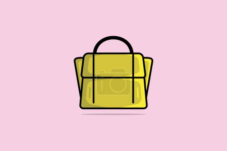 Illustration for Trendy Fashion Women Bag or Purse vector illustration. Beauty fashion objects icon concept. Stylish and casual trendy handbag vector design. - Royalty Free Image