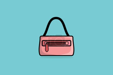 Illustration for Female Fashion Elegant Bags and Purse vector illustration. Beauty fashion objects icon concept. Stylish and casual trendy handbag vector design. - Royalty Free Image