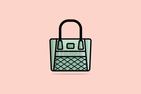 Illustration for Trendy Handbags or Female accessory fashion bags vector illustration. Beauty fashion objects icon concept. Girls fashion purse vector design. - Royalty Free Image