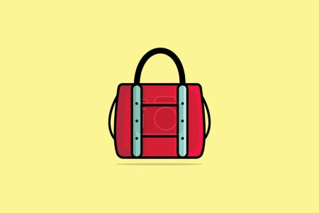 Illustration for Stylish Red and blue color Purse or Bags vector illustration. Beauty fashion objects icon concept. Women Purse in unique style vector design. - Royalty Free Image