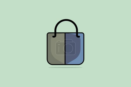 Illustration for Modern Simple Blue Woman Purse vector illustration. Beauty fashion objects icon concept. Girls fashion handbag vector design. - Royalty Free Image