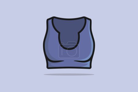 Illustration for Vibrant Asymmetric Gym Bra For Women And Girls Wear vector illustration. Sports and fashion objects icon concept. Girls underwear bra vector design with shadow. - Royalty Free Image