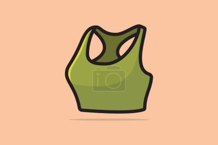 Illustration for Sports and Gym Bra For Women and Girls Wear vector illustration. Sports and fashion objects icon concept. Girls sports bra vector design with shadow. - Royalty Free Image