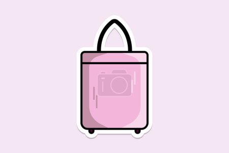 Illustration for Female Fashion Elegant Bags and Purse sticker design vector illustration. Beauty fashion objects icon concept. Stylish and casual trendy handbag sticker design icon logo. - Royalty Free Image