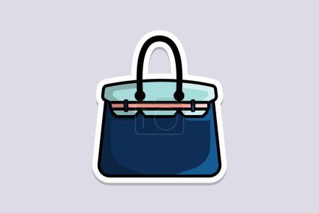 Illustration for Beautiful Women Purse or bag sticker design vector illustration. Beauty fashion objects icon concept. Trendy flat fashion bag sticker design icon logo. - Royalty Free Image