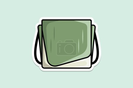 Illustration for Stylish Leather Bags, Trendy Casual Style Handbags sticker design vector illustration. Beauty fashion objects icon concept. Fashionable woman bags sticker design logo icon. - Royalty Free Image