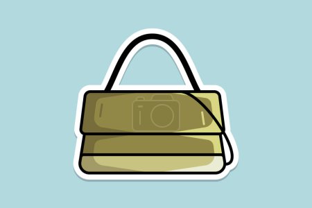 Illustration for Glossy Bright Colorful Woman Purse design for fashion sticker design vector illustration. Beauty fashion objects icon concept. Trendy flat girls party purse sticker design. - Royalty Free Image