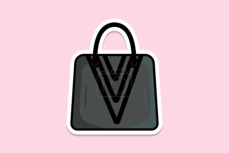 Illustration for Glossy Bright Colorful Woman Purse design for fashion sticker design vector illustration. Beauty fashion objects icon concept. Trendy flat girls party purse sticker design icon logo. - Royalty Free Image