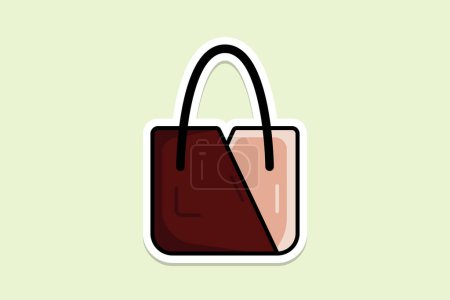 Illustration for Girls Beautiful Handbag or Purse sticker design vector illustration. Beauty fashion objects icon concept. New arrival women party purse sticker design icon logo. - Royalty Free Image