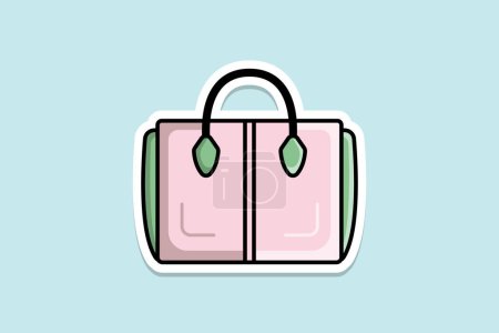 Illustration for Glossy Bright Colorful Woman Purse design for fashion sticker design vector illustration. Beauty fashion objects icon concept. Trendy flat girls party purse sticker design logo icon. - Royalty Free Image